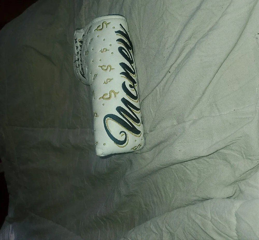 GOLF GODS MONEYMAKER White and Gold BLADE Putter Headcover